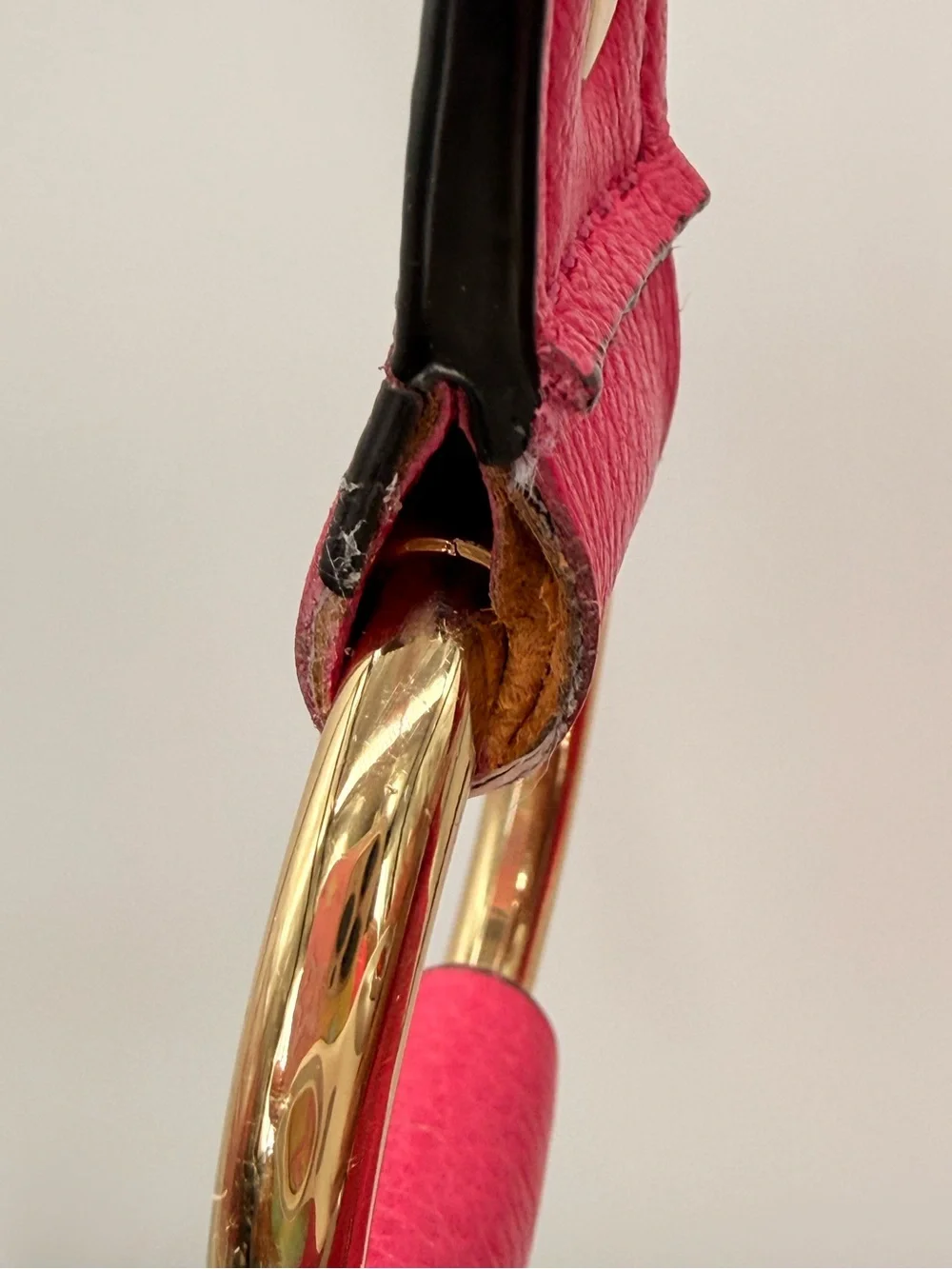 MICHAEL KORS Hot Pink Leather Hobo Shoulder Bag Gold MK Logo